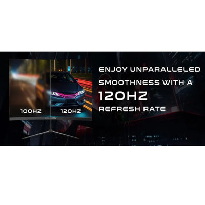 شاشة ألعاب منحنية جيم أون GOC27F120VA بدقة FHD، مقاس 27 بوصة FHD، تردد 120 هرتز، زمن استجابة 1 مللي ثانية، HDMI 2.1، VGA، أسود