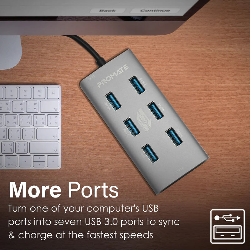 PROMATE 7-port USB 3.0 Hub - USB-A