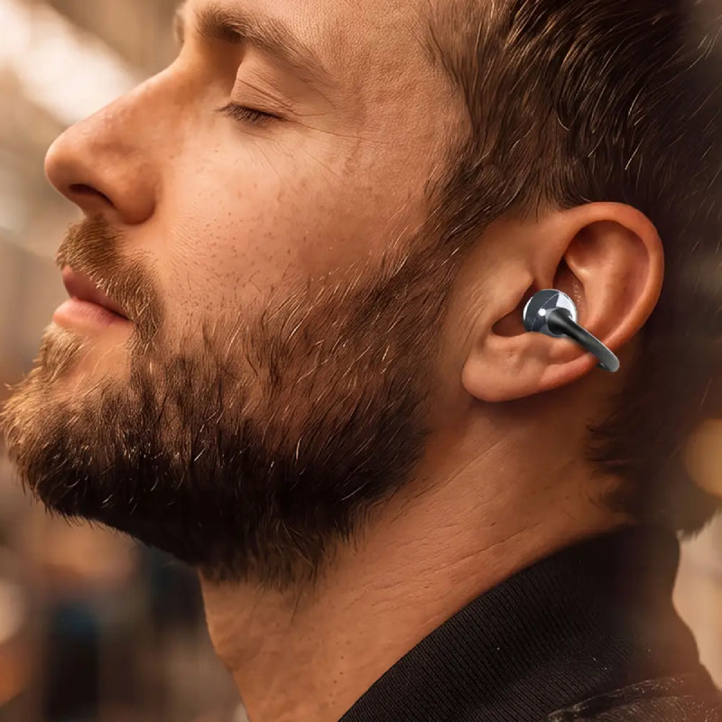 Porodo Soundtec Inova Open-Ear ENC Earbuds with Multi-Functional Control Buttons - Black