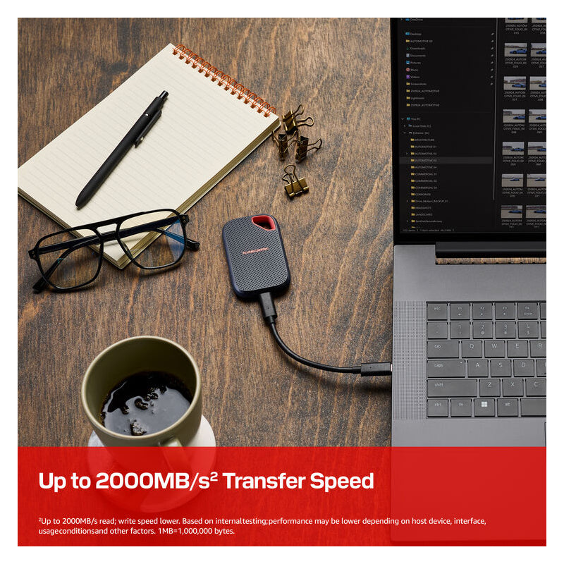 SanDisk Extreme Portable SSD (V3) - 4TB / Up to 2000MB/s / USB-C