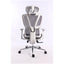 Black Bull Ergonomic Mesh Gaming & Office Chair with Footrest - White frame + Grey mesh