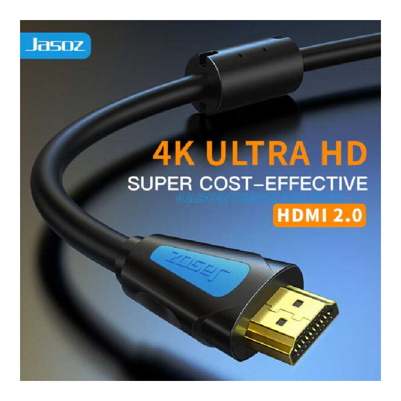 Jasoz T-A224 HDMI Cable Supports 4K@30Hz with Gold-Plated Connectors - 4K / 15 Meter / Black/Blue