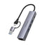 Porodo 5-IN-1 Multi-Port Hub PD Charging & 5Gbps Transfer Rate - Gray