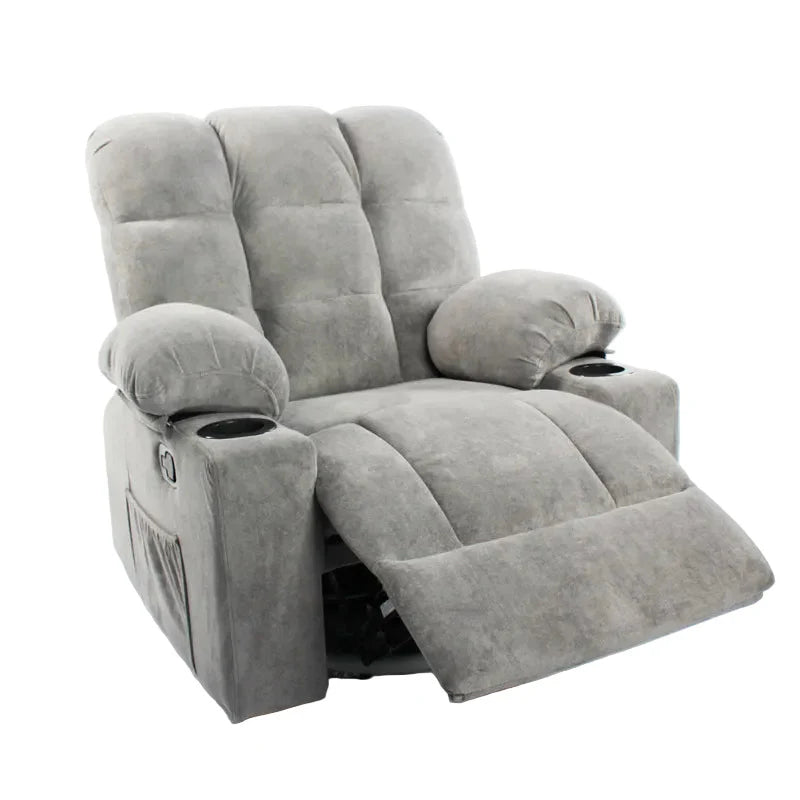 Black Bull Premium Sofa Swivel Rocker Recliner Size - Fabric Light Grey