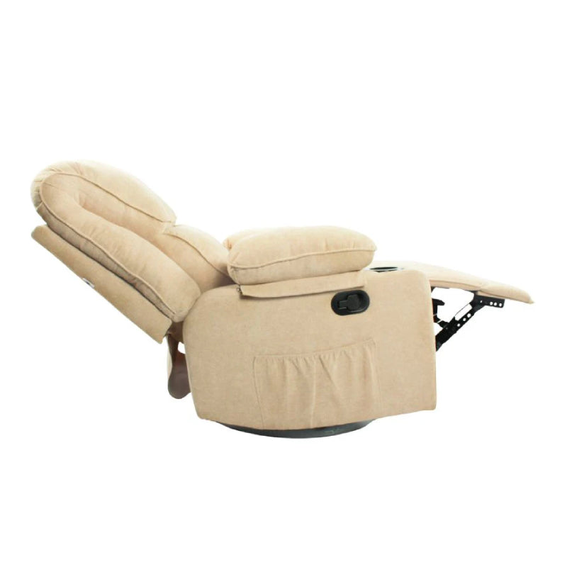 Black Bull Premium Sofa Swivel Rocker Recliner Size - Fabric Beige