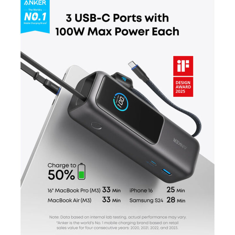 Anker USB-C Power Bank - 25K / 165W / USB-C / Space Black