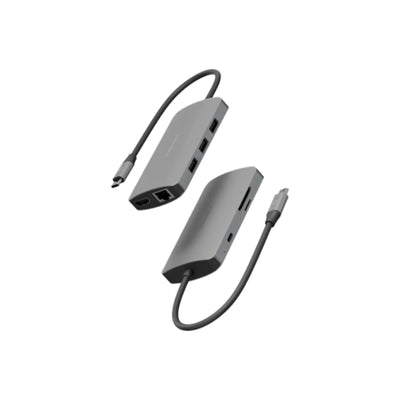 Energea AluHub HD Pro 2 (8in1) Aluminum Alloy USB-C Hub - Gunmetal