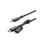 Energea Flow Duo 240W 1.5m Cable - 1.5m / 480Mbps / 240W / USB-C to USB-C + Lightning / Black