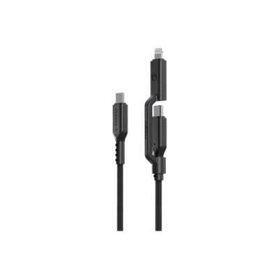 Energea Flow Duo 240W 1.5m Cable - 1.5m / 480Mbps / 240W / USB-C to USB-C + Lightning / Black
