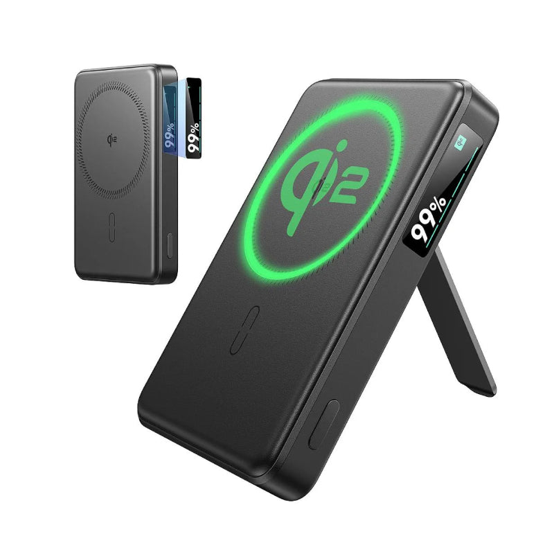 باور بانك إي إس آر Qi2 MagSlim مع حامل - سعة 10000 مللي أمبير/ساعة - أسود