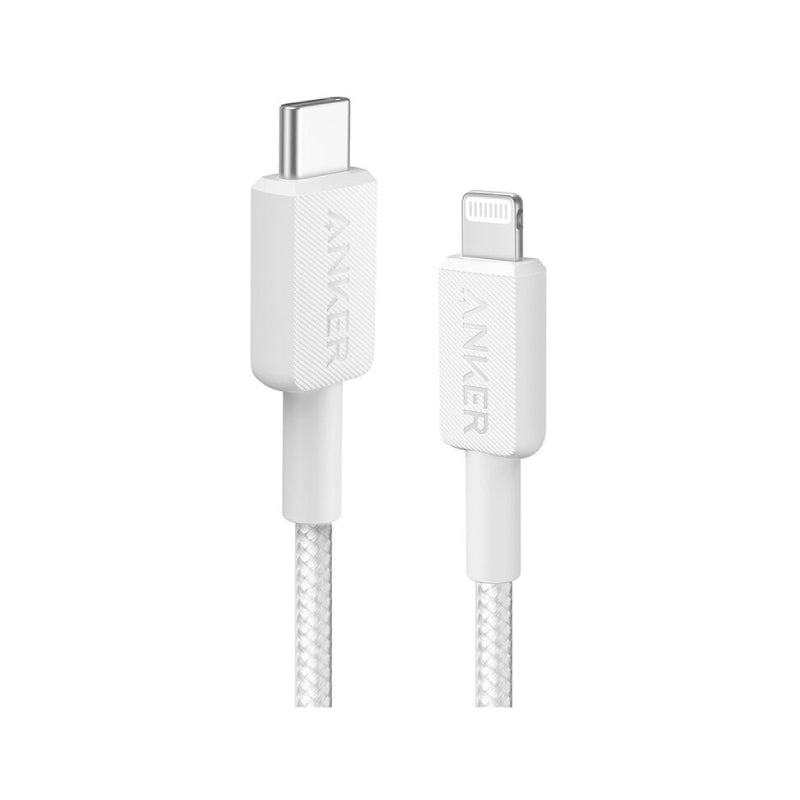 Anker 322 USB-C to Lightning Braided Charging Cable - 1.8m (6ft) / White