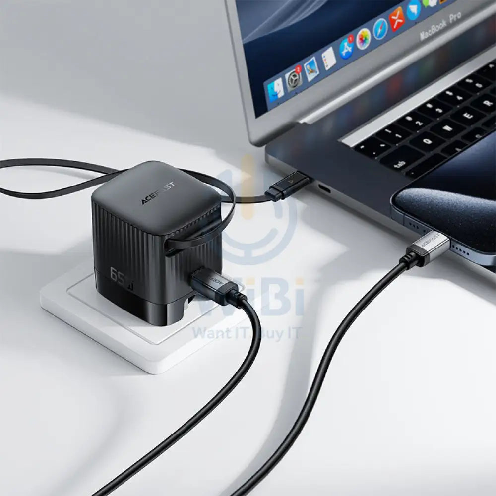 ACEFAST A129 PD65W GaN Fast Wall Charger - USB-C / UK / Black Accessories > Power Adapters
