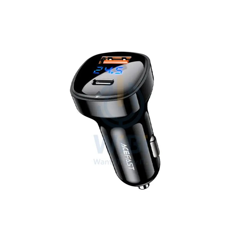 ACEFAST B4 digital display 66W(USB-C + USB-A) dual port car charger - Black Accessories > Power Adapters