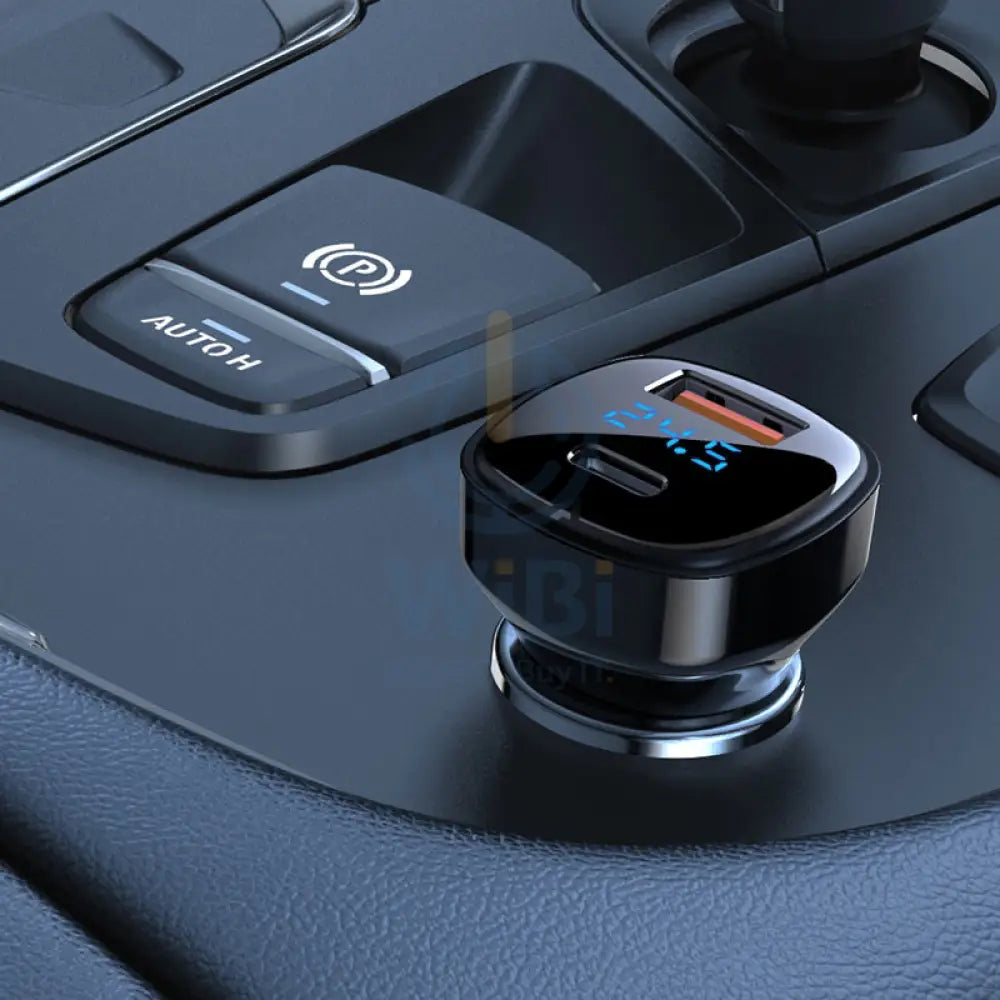 ACEFAST B4 digital display 66W(USB-C + USB-A) dual port car charger - Black Accessories > Power Adapters
