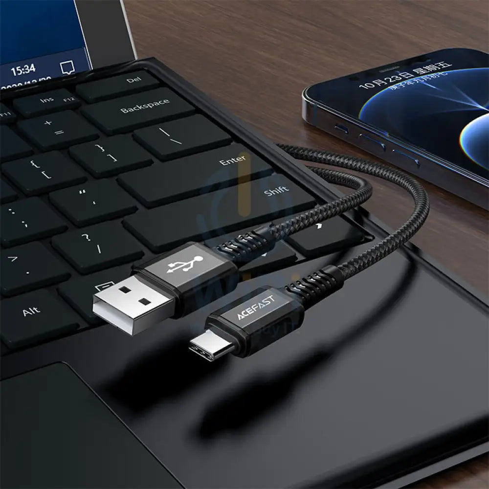 ACEFAST C1-04 USB-A to USB-C aluminum alloy charging data cable - Black Accessories > Cables & Converters > Cables