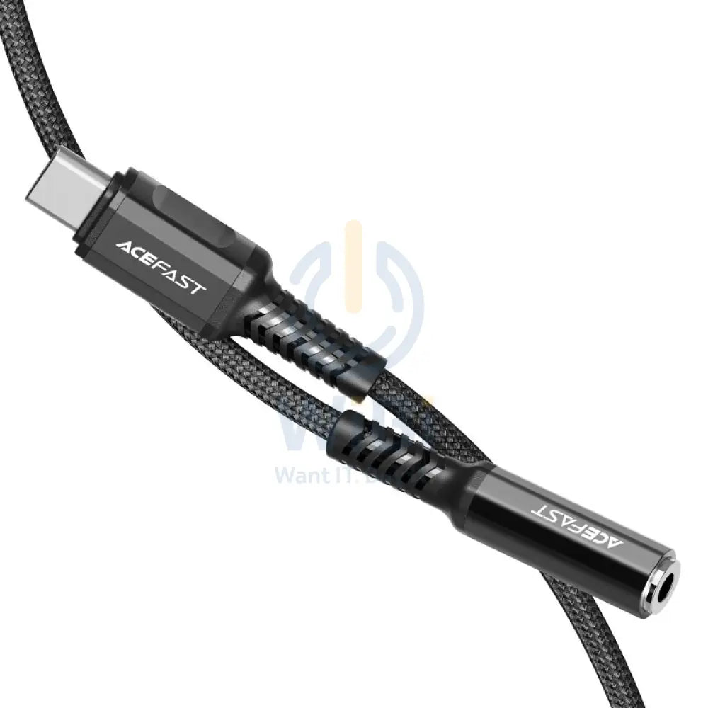 ACEFAST C1-07 USB-C to 3.5mm aluminum alloy headphones adapter cable - Black Accessories > Cables & Converters > Cables