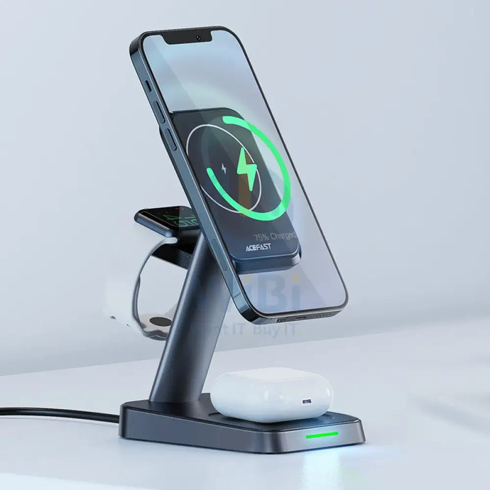 ACEFAST E3 3 in 1 Wireless Charger Desktop Holder 15W / Black Accessories > Mobiles & Tablets > Mobiles > Mobile Holder