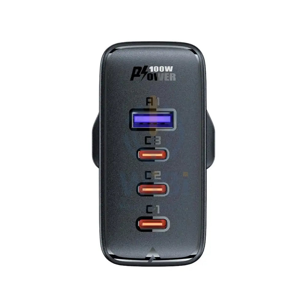 ACEFAST Fast Charge Wall Charger A40 PD100W GaN (3*USB-C + USB-A) charger set (UK) - Black Accessories > Power Adapters