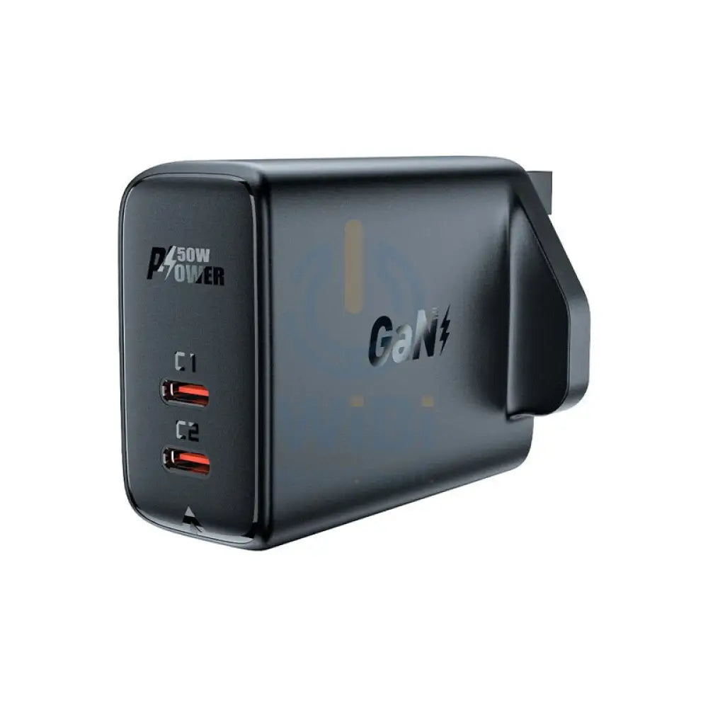 ACEFAST Fast Wall Charger A32 PD50W GaN (USB-C + USB-C) dual port charger (UK) - Black Accessories > Power Adapters