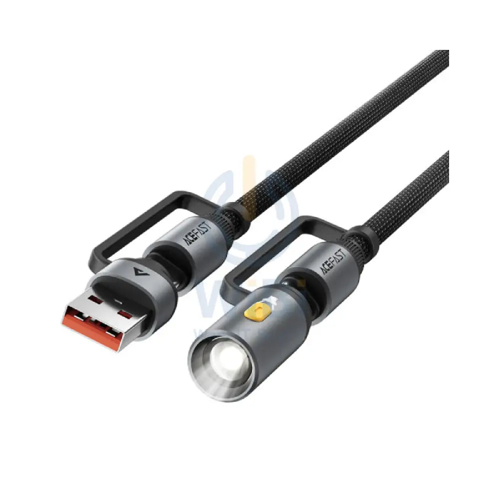 ACEFAST J5 USB-C to USB-A / LED Light Charging Data Cable - 1.2m / 60W / Black Accessories > Cables & Converters >