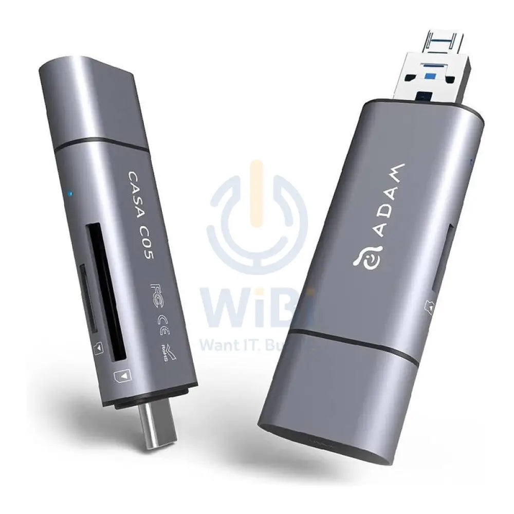 Adam Elements Casa C05 5-in-1 OTG Card Reader - USB 3.1 Type-C / USB 3.1 Type-A / USB 2.0 Micro USB Storage > Memory