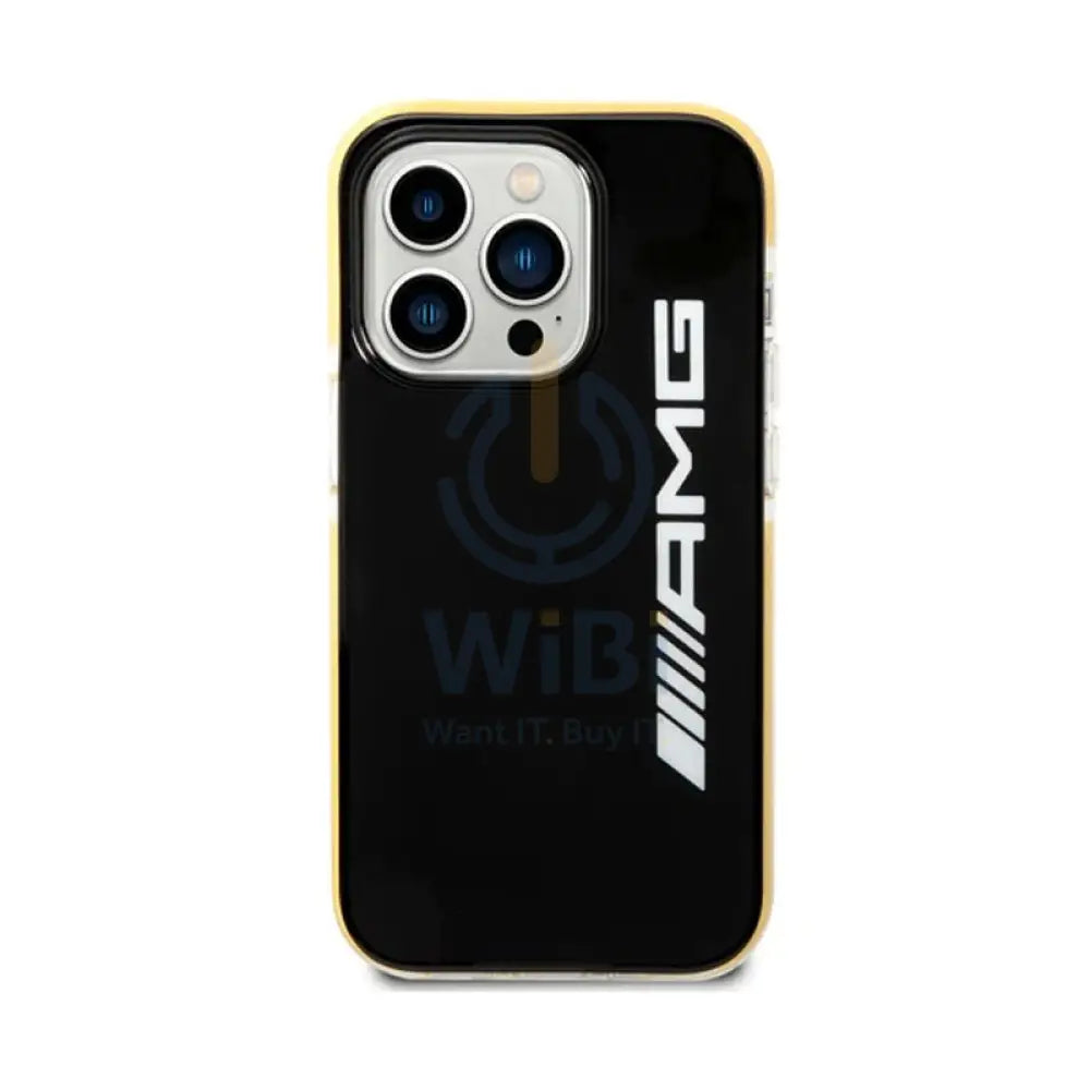 AMG PC/TPE Hard Case Bumper Protection - Apple iPhone 14 Pro Max / Black / Yellow Accessories > Mobiles & Tablets >