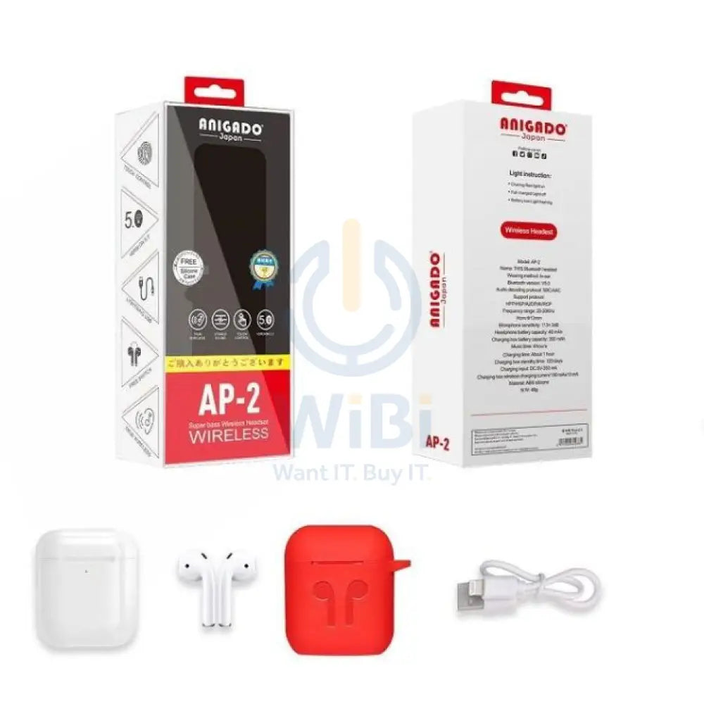 Anigado Wireless Headset AP-2 Airpods 2 Accessories > Audio > Headphones