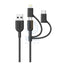 Anker 3-in-1 PowerLine II Cable - 0.9 Meter / Micro USB / USB-C / Lightning / Black Accessories > Cables & Converters >