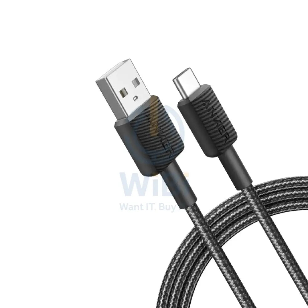 Anker 322 USB-A to USB-C Cable Braided (0.9m/3ft) -Black Accessories > Cables & Converters > Cables