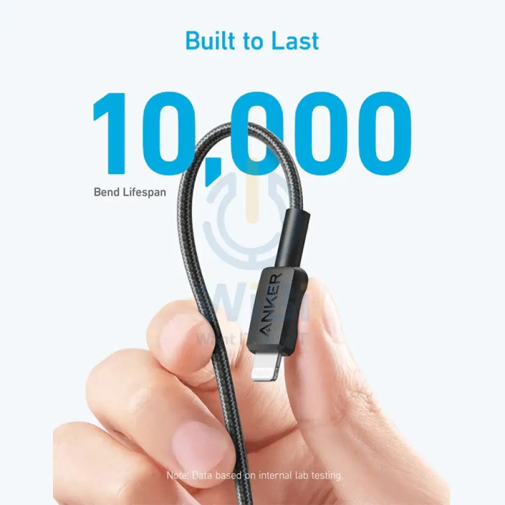 Anker 322 USB-C to Lightning Braided Charging Cable - 1.8m (6ft) / Black Accessories > Mobiles & Tablets > Tablets