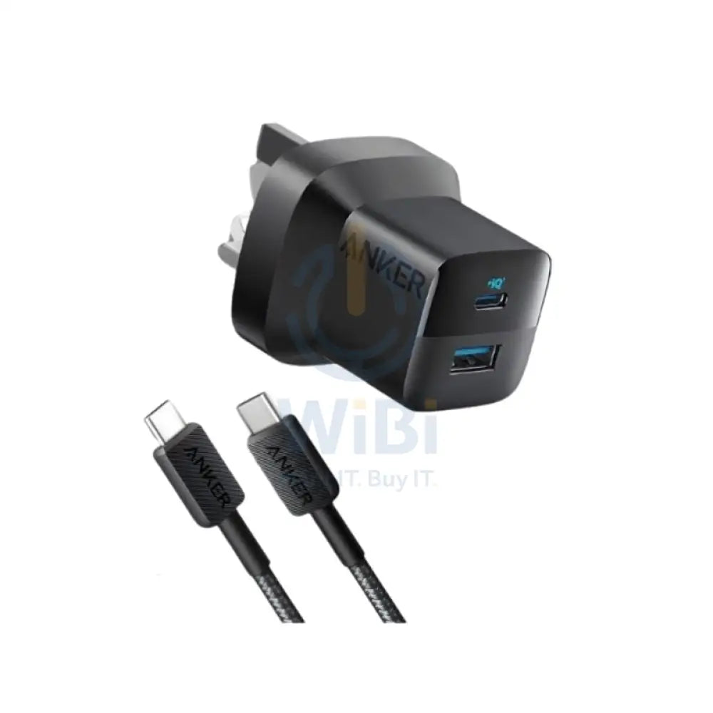 Anker 323 Charger with 322 USB-C to USB-C Cable (33W 3ft) -Black Accessories > Power Adapters