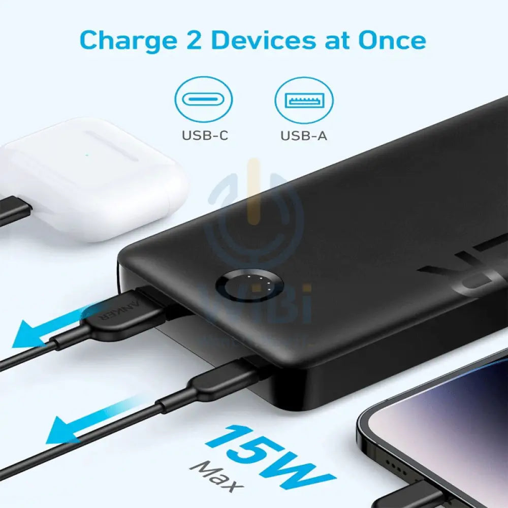 Anker 325 Power Bank - 20000mAh / 15W / USB-C / USB-A / Black Accessories > Power Bank > Offer Zone