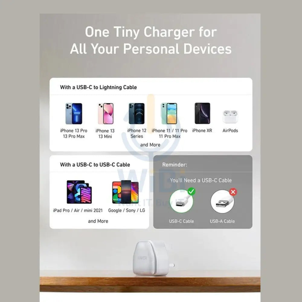Anker 511 Charger (Nano Pro) 20W - White Accessories > Power Adapters > Offer Zone