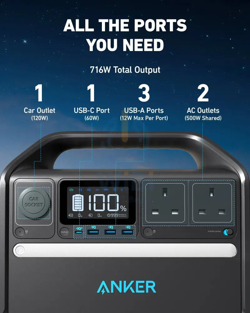 Anker 535 Portable Power Station (PowerHouse 500W / 512Wh) Accessories > Smart Devices