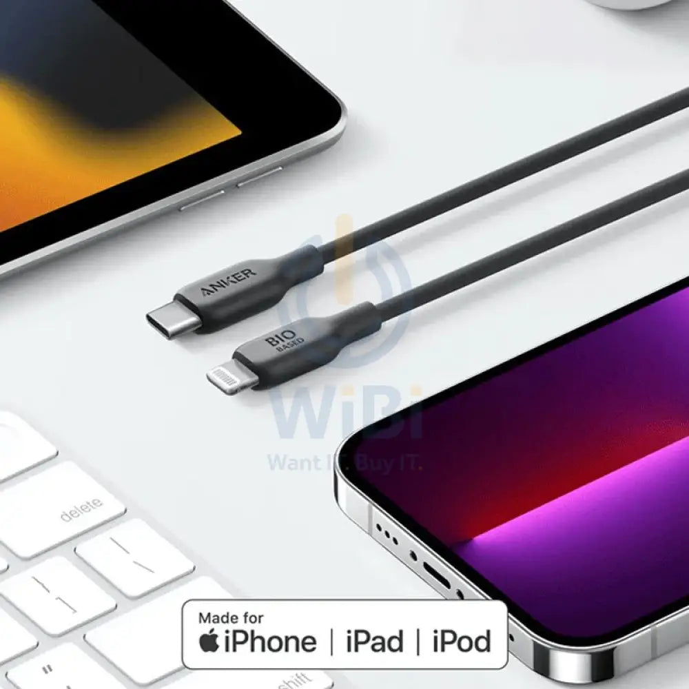 Anker 542 USB-C to Lightning Cable (Bio-Based) (0.9m/3ft) -Black Accessories > Cables & Converters > Cables > Offer Zone