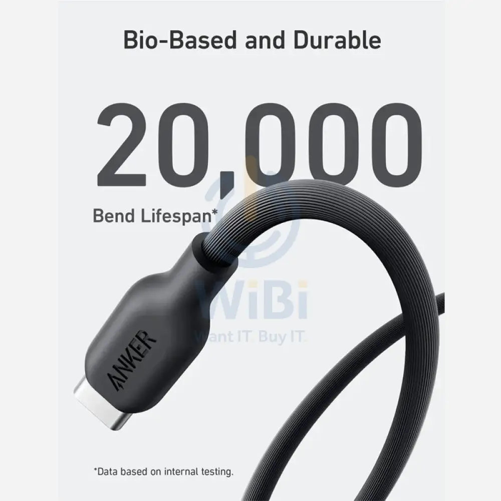 Anker 542 USB-C to Lightning Cable (Bio-Based) (0.9m/3ft) -Black Accessories > Cables & Converters > Cables > Offer Zone