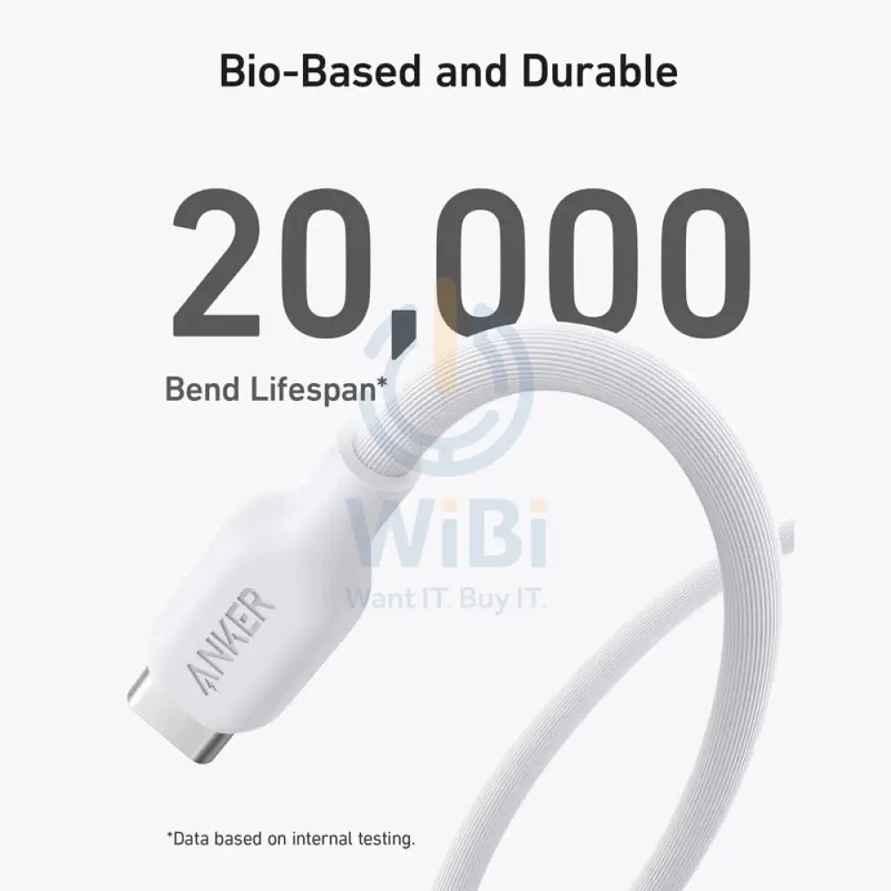 Anker 542 USB-C to Lightning Cable (Bio-Based) (0.9m/3ft) -White Accessories > Cables & Converters > Cables > Offer Zone