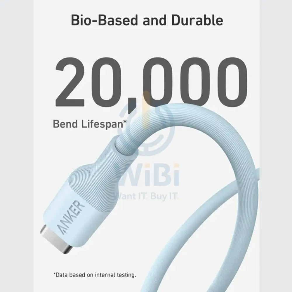 Anker 544 USB-C to USB-C Cable 140W (Bio-Based) (1.8m/6ft) -Blue Accessories > Cables & Converters > Cables > Offer Zone