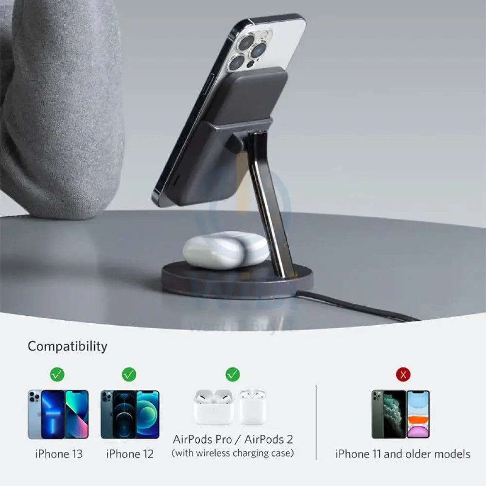Anker 633 2-in-1 Magnetic Wireless Charger - 5000mAh / MagGo / Black Accessories > Mobiles & Tablets > Mobiles > Mobile