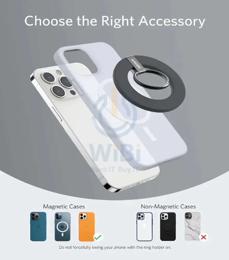 Anker 640 Magnetic Phone Grip (Maggo) - Black Accessories > Mobiles & Tablets > Mobiles