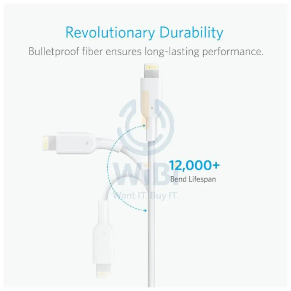 Anker C89 PowerLine II Lightning Cable - 1.8 Meter / White Accessories > Cables & Converters > Cables