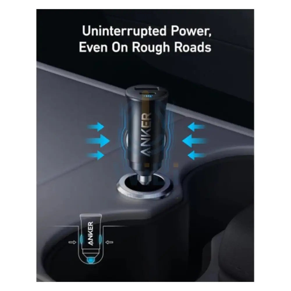 Anker PowerDrive Car Charger - 30W / USB-C / USB-A / Black Accessories > Mobiles & Tablets > Mobiles > Car Chargers >
