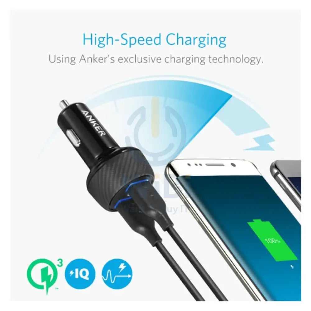 Anker PowerDrive Speed 2 Dual Port Car Charger - 2x USB 3.0 / Black Accessories > Mobiles & Tablets > Mobiles > Car