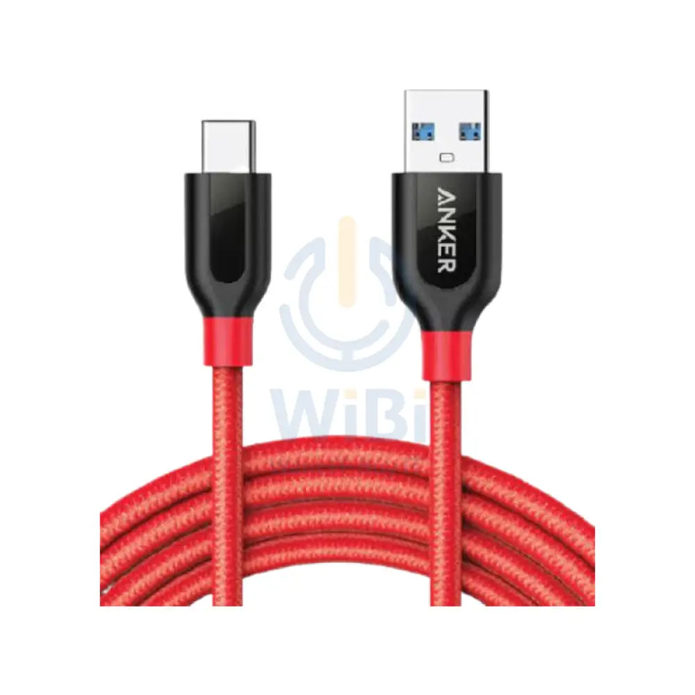 Anker PowerLine + Fast Charging Cable - 1.8 Meter / USB-C / USB-A / Red Accessories > Cables & Converters > Cables