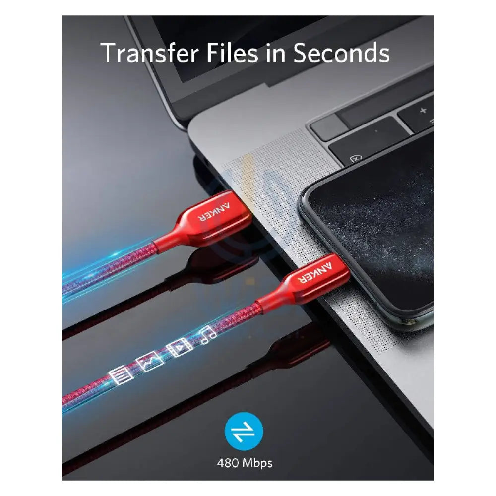 Anker PowerLine + III Cable - USB-A / Lightning / 0.9 Meter / Red Accessories > Cables & Converters > Cables