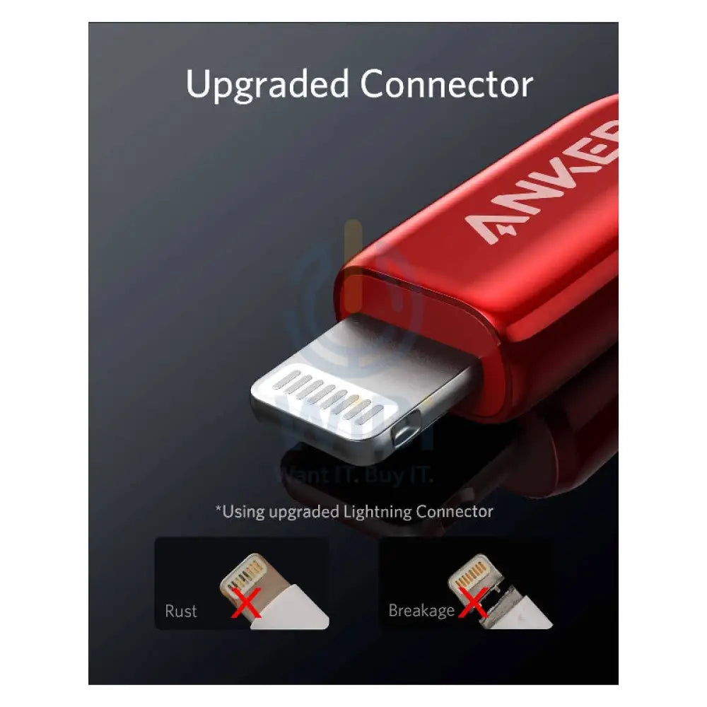 Anker PowerLine + III Cable - USB-A / Lightning / 0.9 Meter / Red Accessories > Cables & Converters > Cables