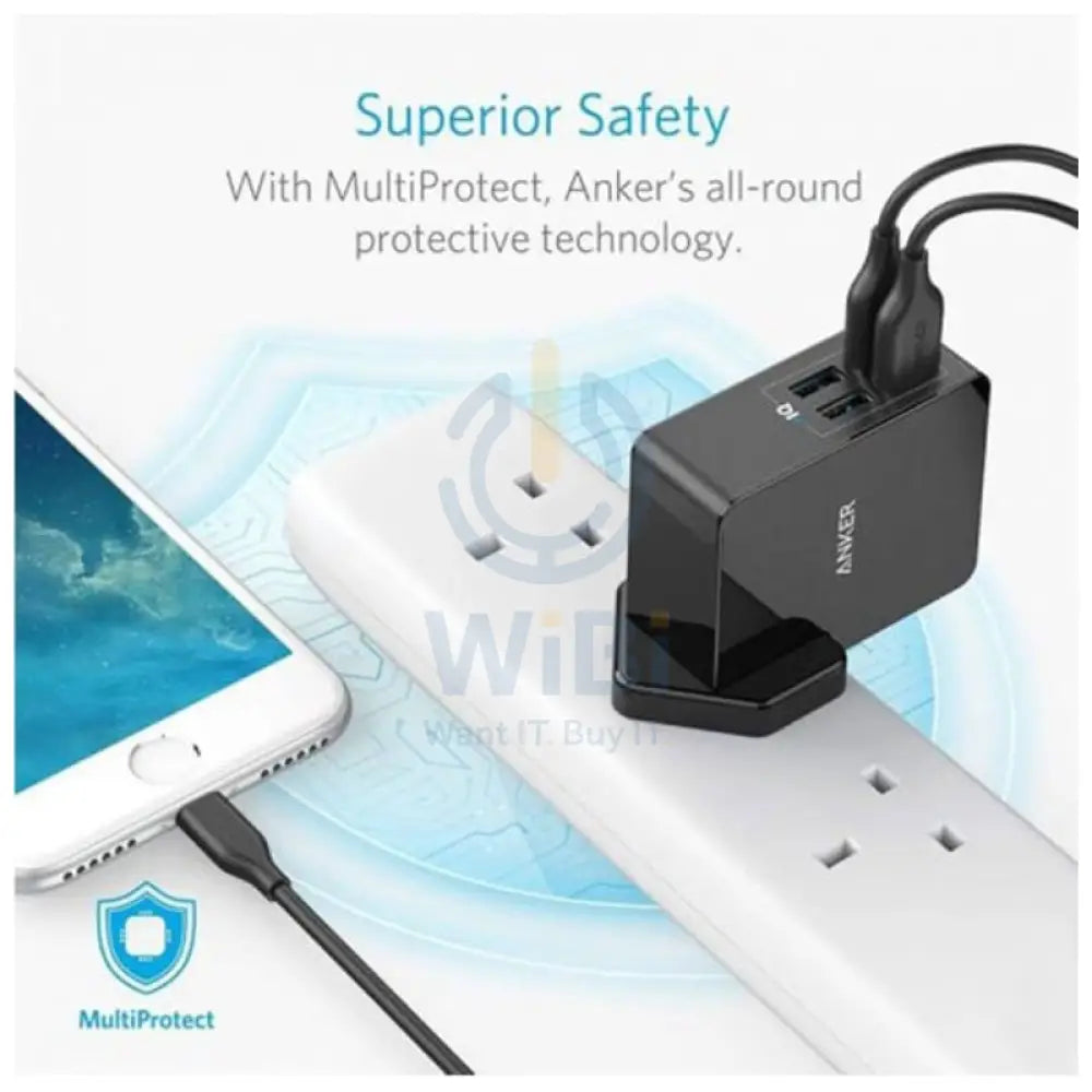 Anker PowerPort 4 Lite Charger - 27W / USB 3.0 / Black Accessories > Power Adapters