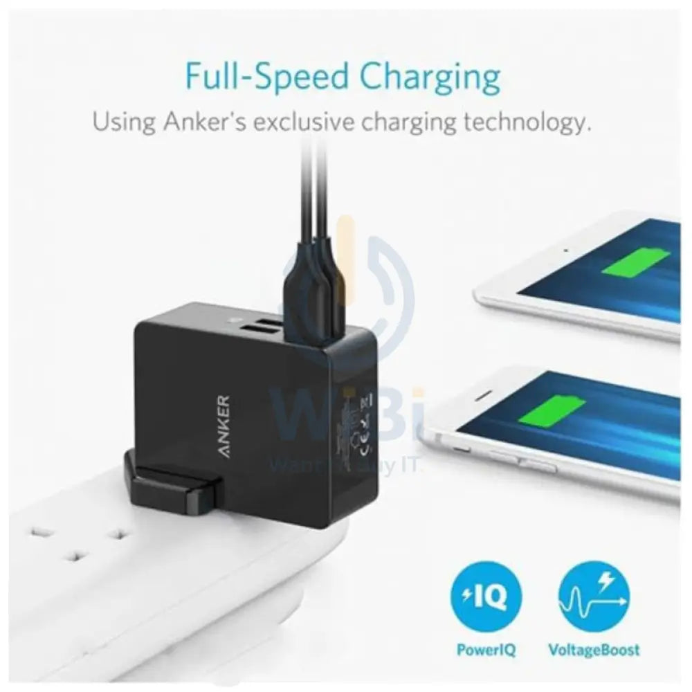 Anker PowerPort 4 Lite Charger - 27W / USB 3.0 / Black Accessories > Power Adapters