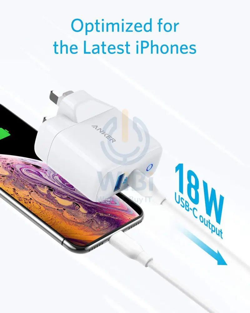 Anker PowerPort PD + 2 35W (20W PD + 15W) – White Accessories > Power Adapters