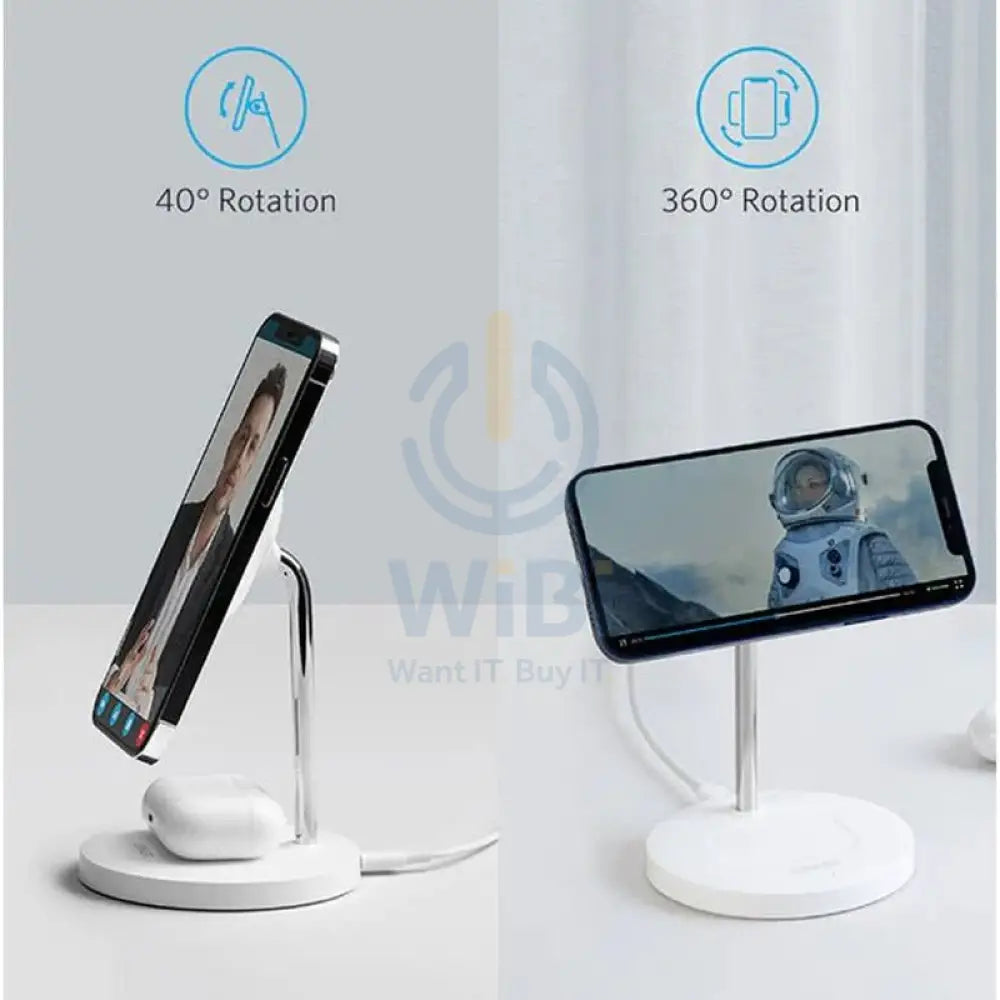 Anker PowerWave Magnetic 2-in-1 Stand Lite - White Accessories > Power Adapters